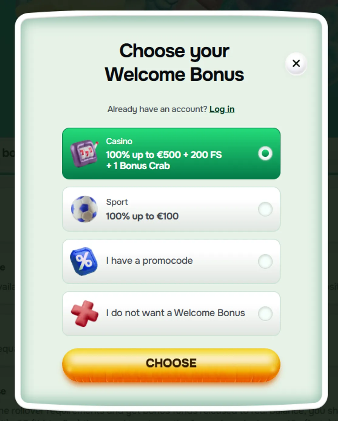 Codigo promocional betsson